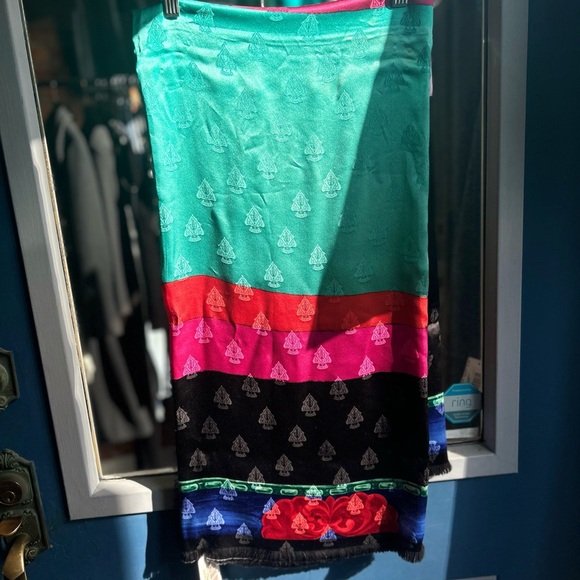 Gucci Multicolor Fringed Scarf/ Shawl *Vintage 80s *Rare - Picture 2 of 9